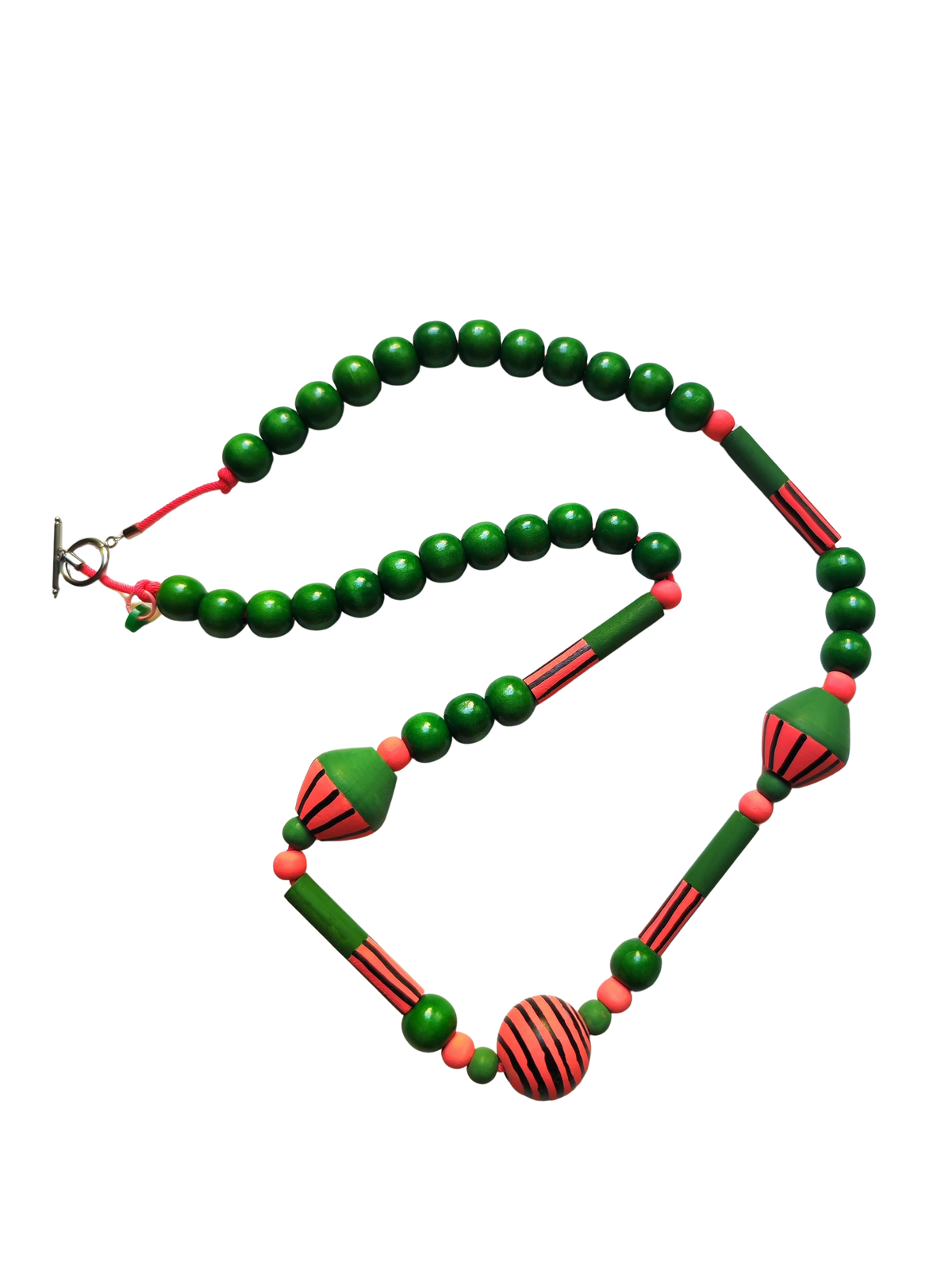 Collar largo FOLK BOLA RAYADA