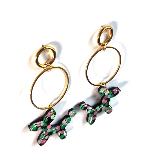 BALLOON DOG joya lunares fondo negro