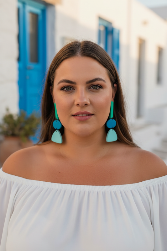 Mykonos earrings close-up