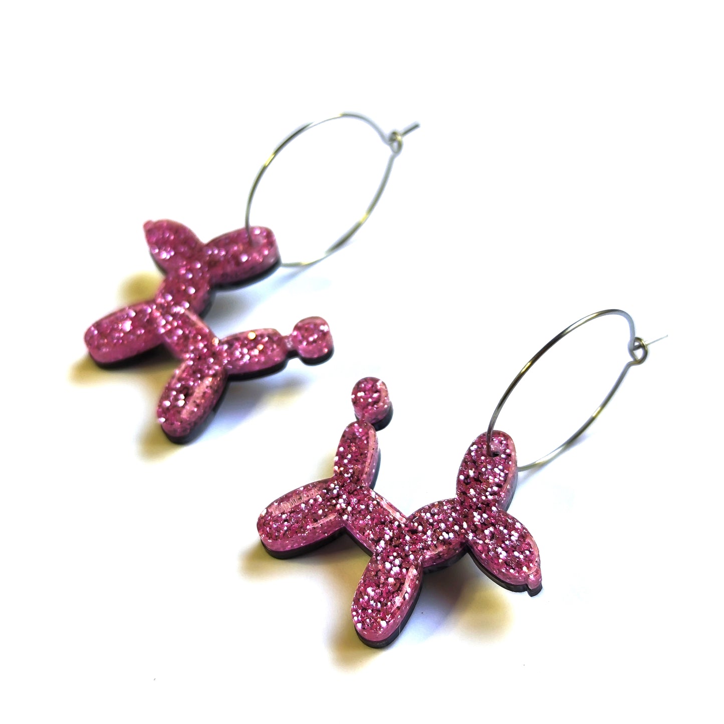 BALLOON DOG purpurina rosa / aro acero