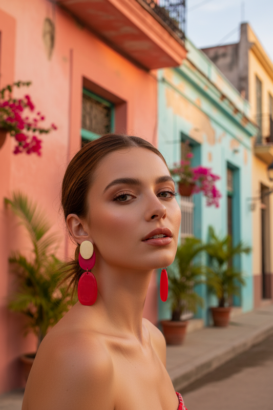 TROPICANA Beige-Fucsia-Rojo