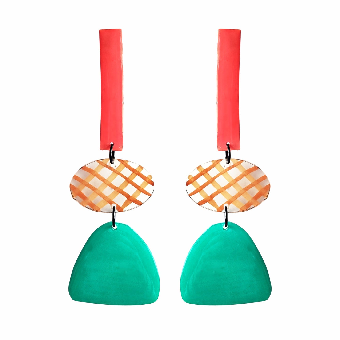 BARKIA Tricolor Naranja/cesta/verde agua