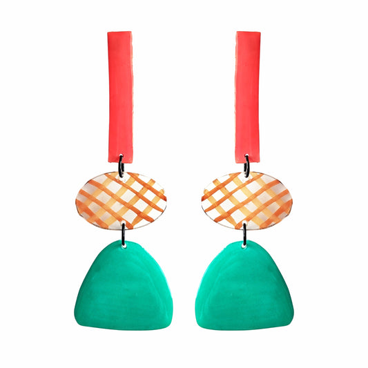 BARKIA Tricolor Naranja/cesta/verde agua