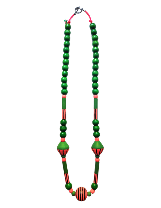 Collar largo FOLK BOLA RAYADA
