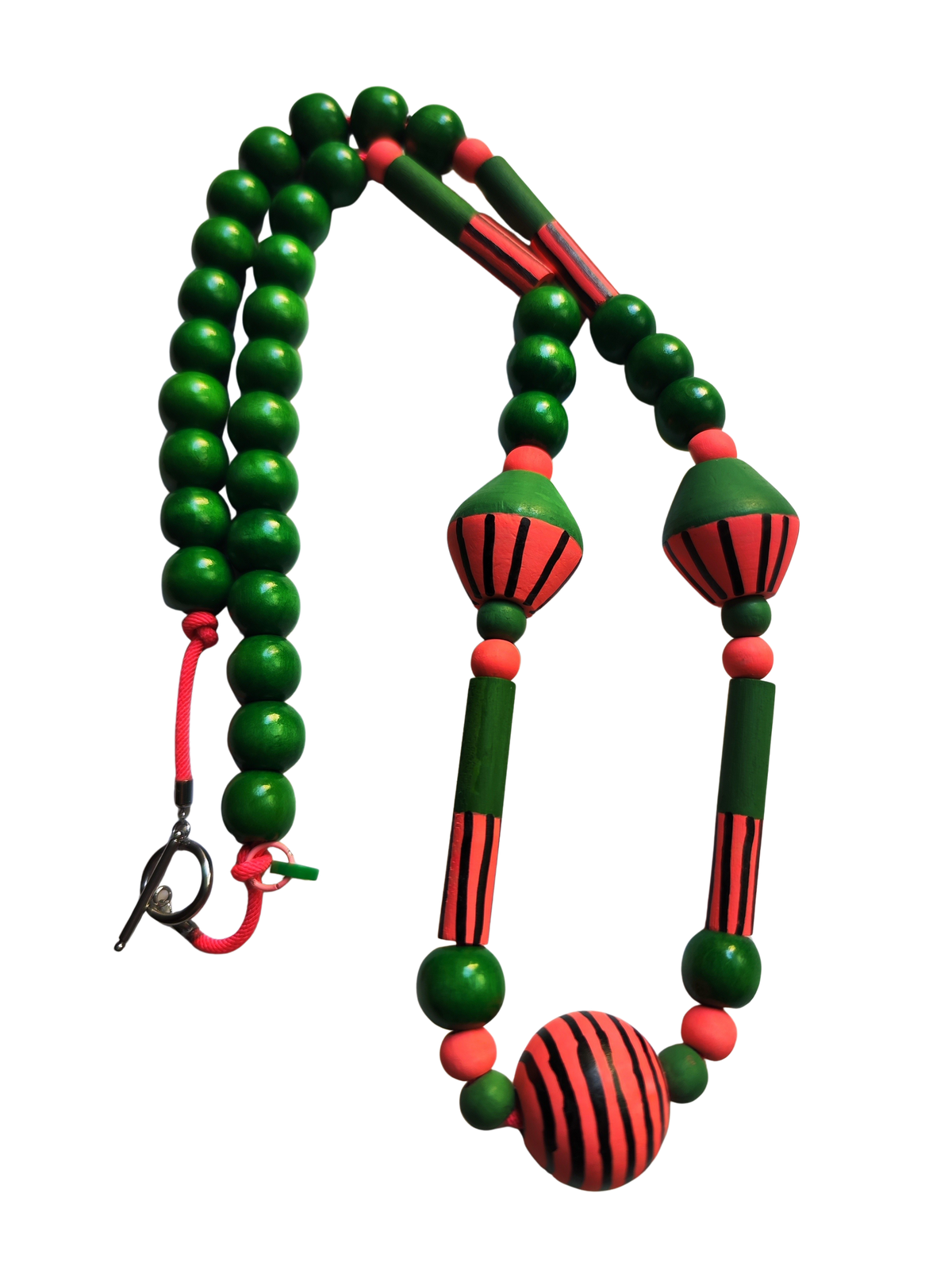 Collar largo FOLK BOLA RAYADA