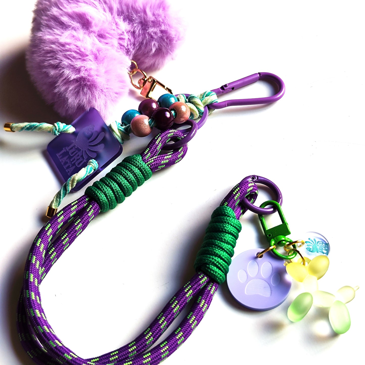 charm CORAZON PELUCHE MORADO EXTENSIBLE