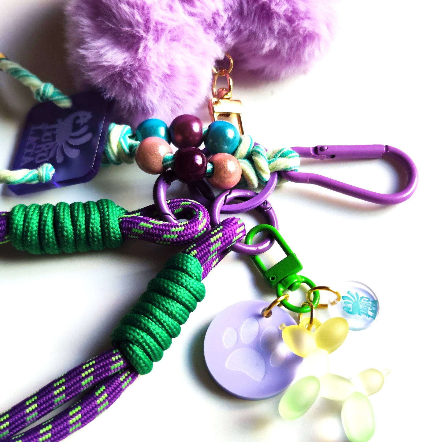 charm CORAZON PELUCHE MORADO EXTENSIBLE