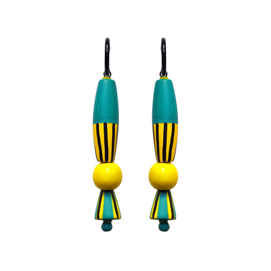 Pendientes FOLK verde/amarillo