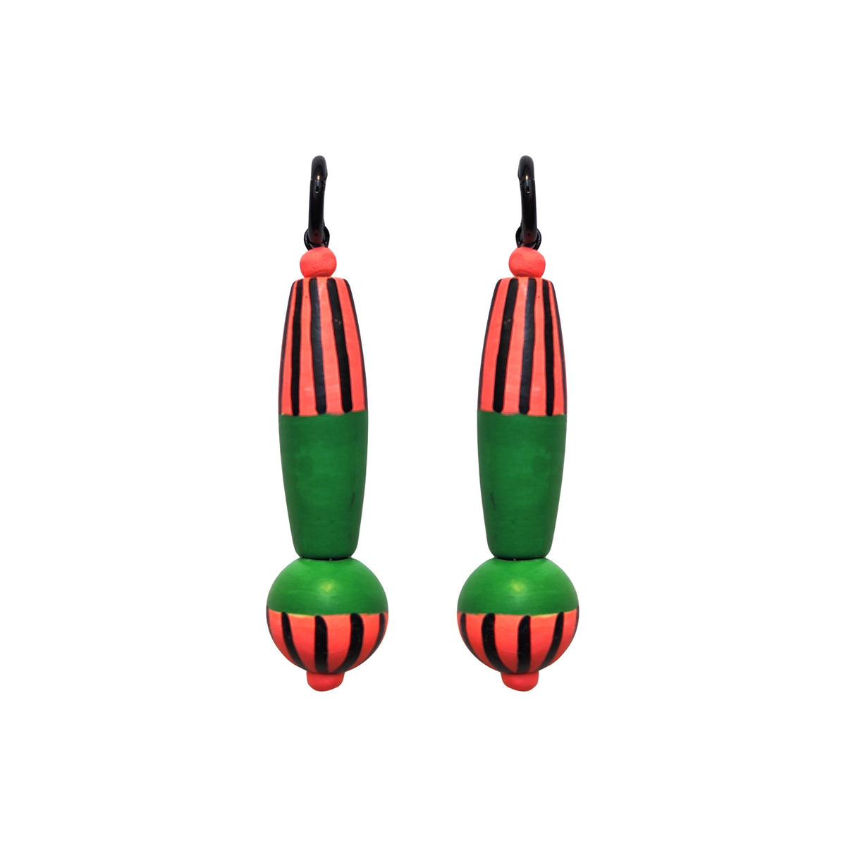 Pendientes FOLK verde-rosa flúor