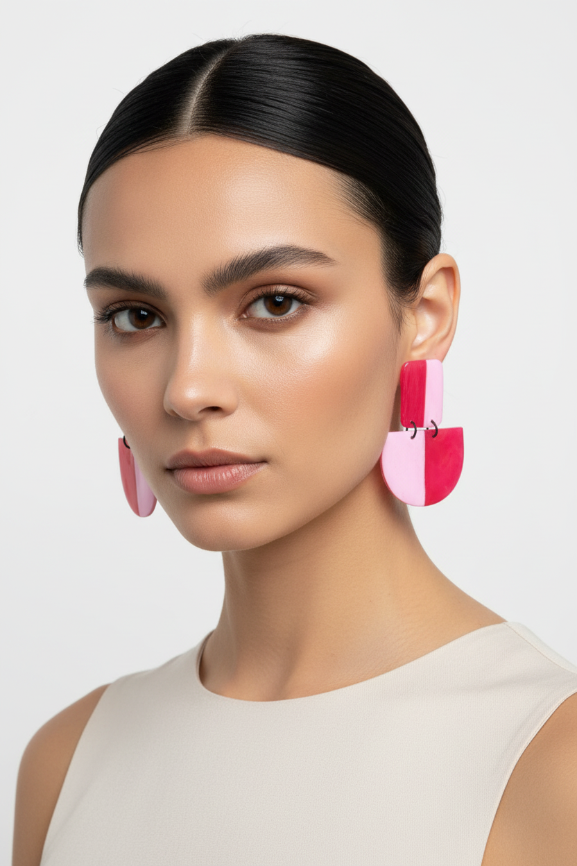 Modelo con pendientes - retrato cercano