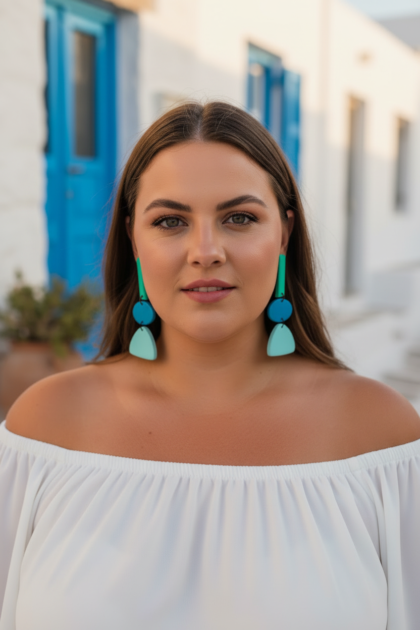 Mykonos earrings close-up