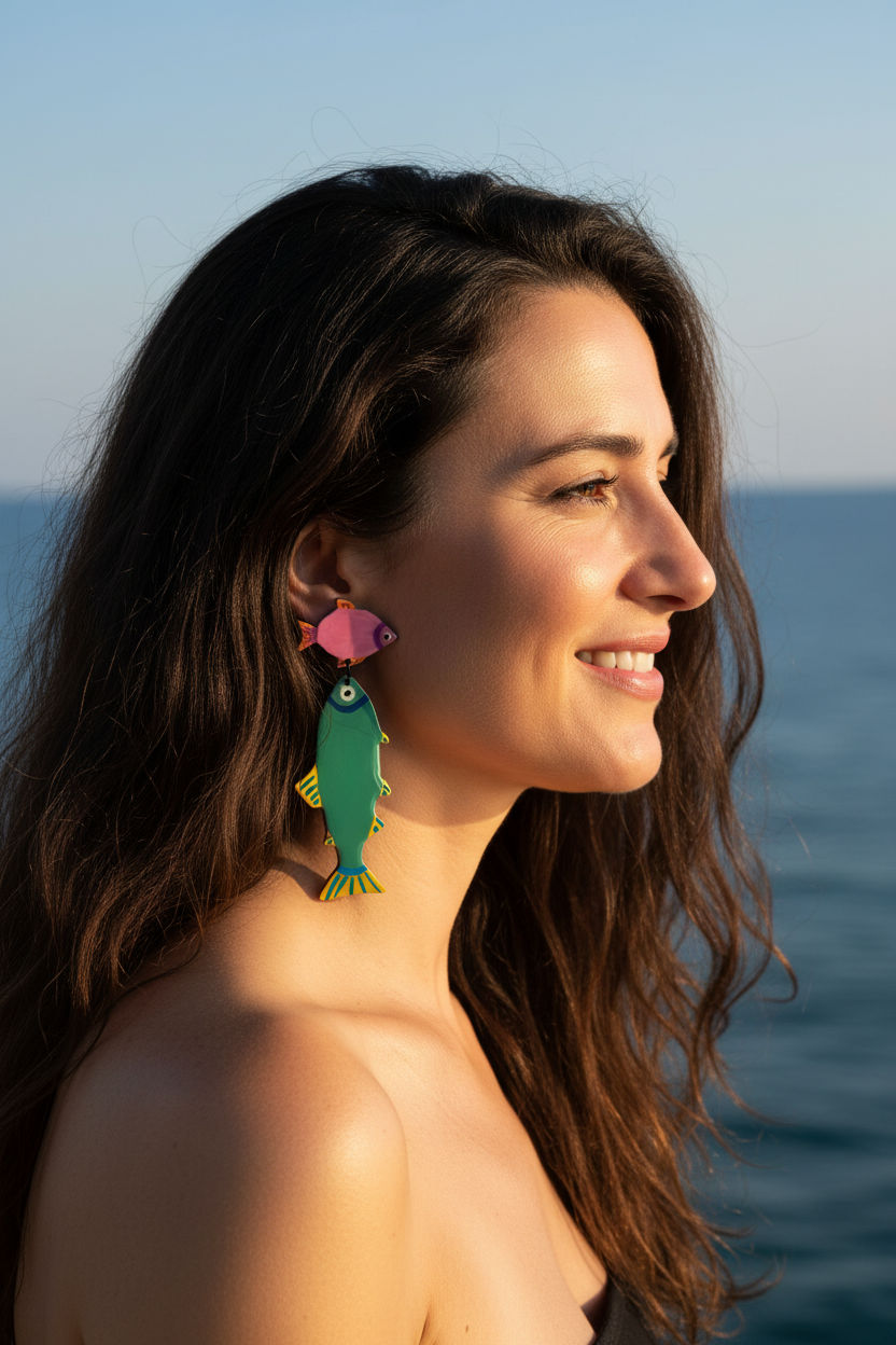 Pendientes pez - morena perfil
