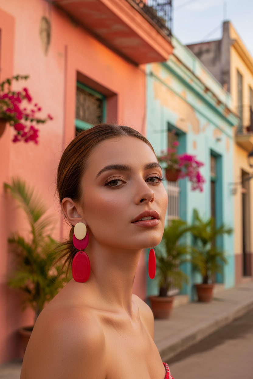 TROPICANA Beige-Fucsia-Rojo